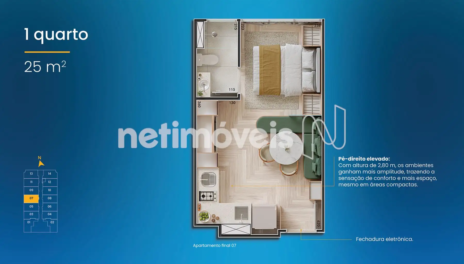 Studio para comprar com 25 m², 1 quarto, 1 banheiro em Rua São Paulo, Centro, Belo Horizonte