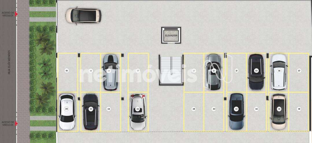 Detalhes das garagens sob pilotis 2D