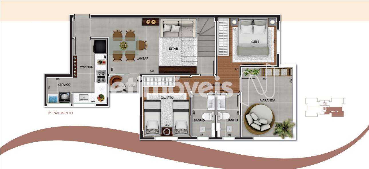 Planta Baixa 2D 1º Pavimento