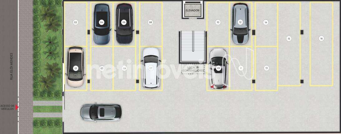 Detalhes das garagens sob pilotis 2D