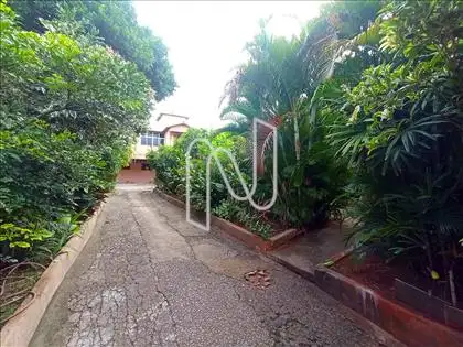 Entrada com jardins laterais 