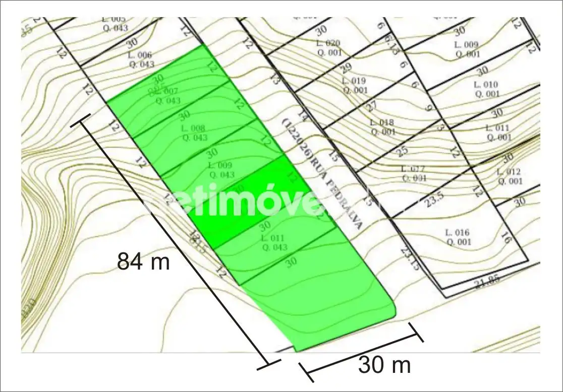 Posição dos 7 lotes