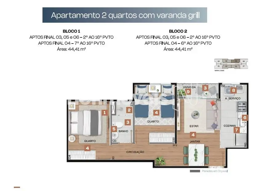 planta do apartamento