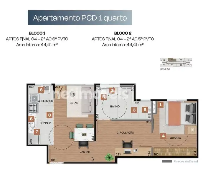 planta do apartamento
