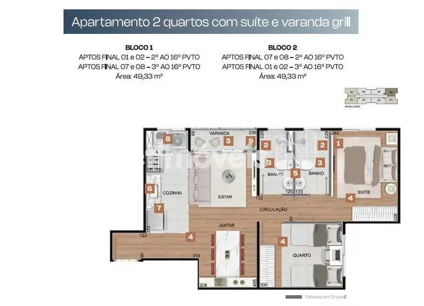planta do apartamento