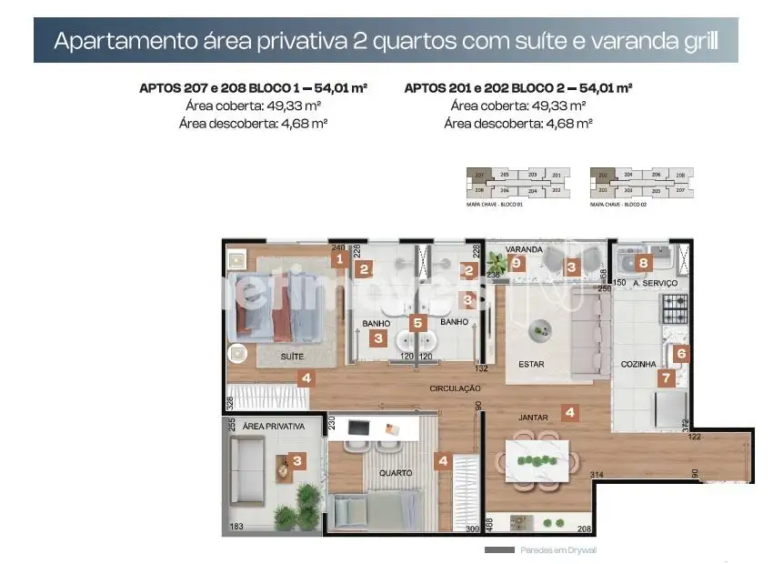 planta do apartamento