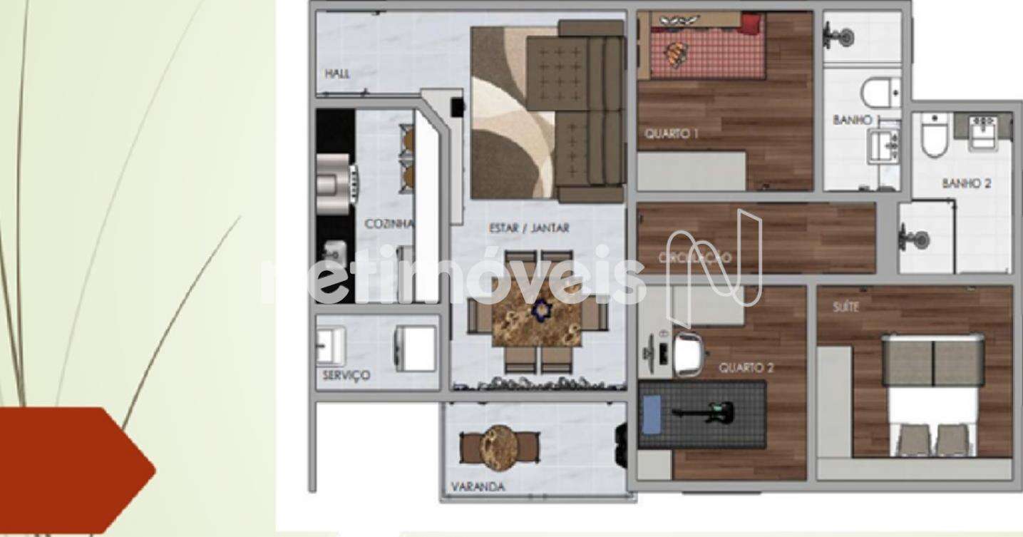 Planta do apartamento três quartos