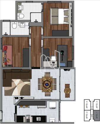 Planta do apartamento.