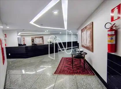 Hall decorado da entrada do prédio 