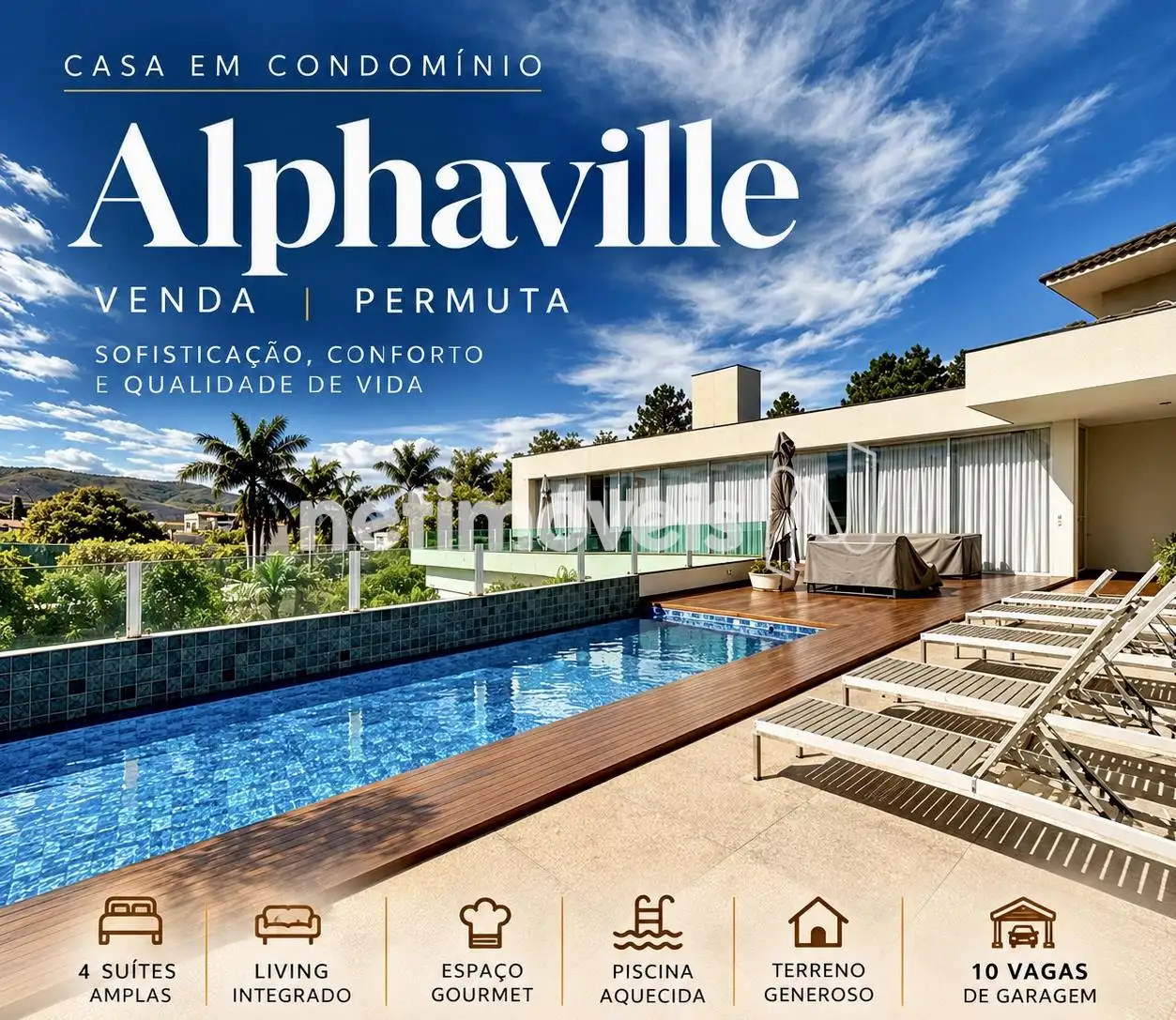 Piscina integrada ao gourmet ajustes IA 
