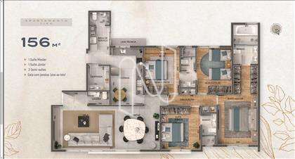 4 quartos em 156 m² 