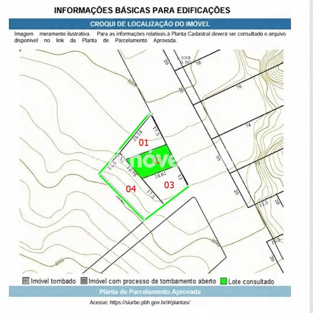 São 04 lotes, totalizando 1.173 m²