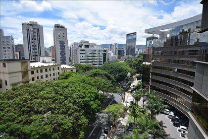 Vista da varanda para avenida arborizada