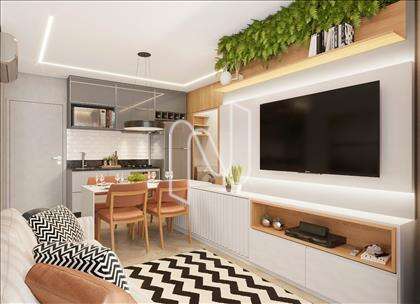 Sala de estar com cozinha integrada