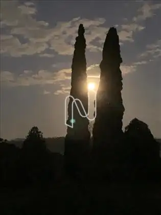  Lua entre Cipreste Italiano