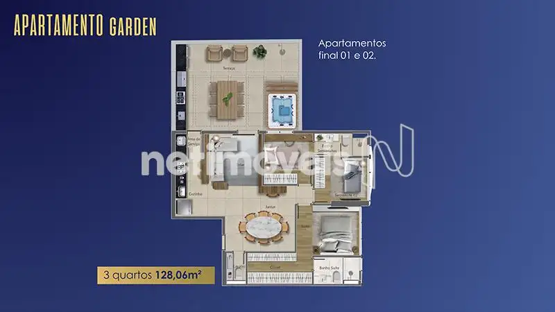 Planta Apto. Área Privativa (Final 01 e 02)