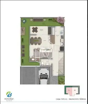 casa colina terreo 122 m²