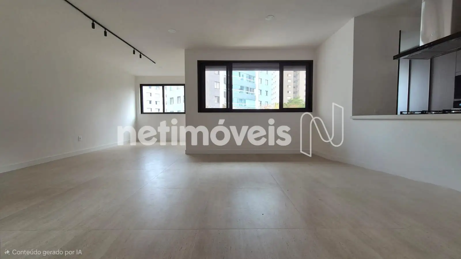 Sala 2 ambientes integrada com a cozinha