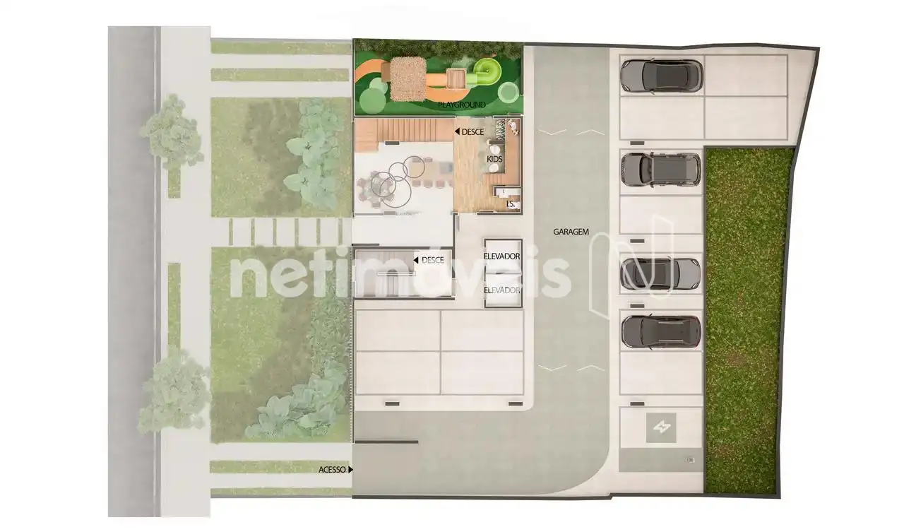 planta garagem e área comum