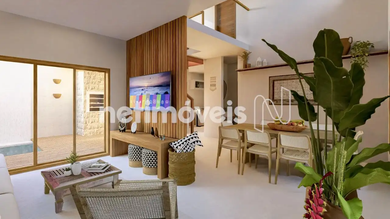 Salão de TV integrada com sala de Jantar 