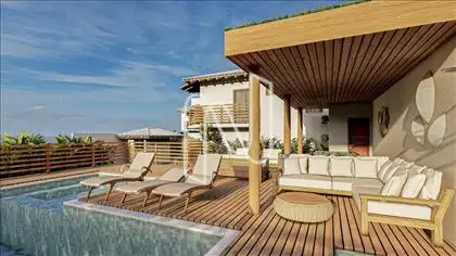 Área de Lazer com vista para o Mar 