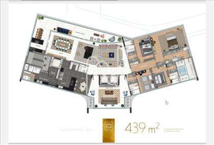 Planta do apartamento de 439m²