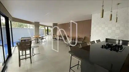 Espaço gourmet integrado com salão de festas 