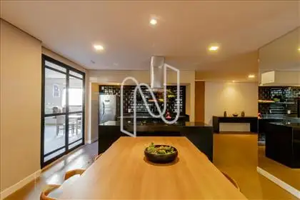 Salão de festas com espaço gourmet 