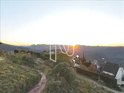Vista Pôr Do Sol Montanhas  