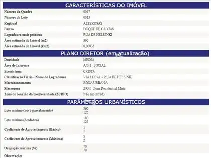 Parâmetros Urbanísticos  
