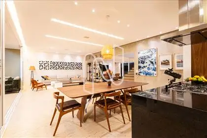 Sala de estar e jantar integradas