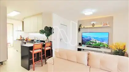 Detalhe da bancada da cozinha americana.