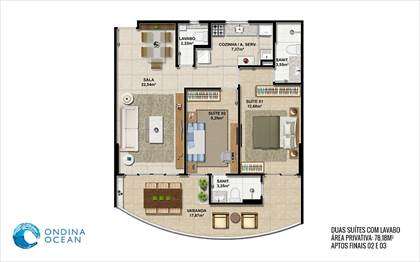 PLANTA DUAS SUITES COM LAVABO