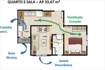 planta quarto e sala